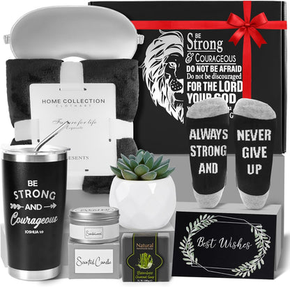 Christian Get Well Soon Gifts for Men, Feel Better after Surgery, Cancer Chemo Care Package Gift Basket for Sick Friends, Thinking of You 10Pcs