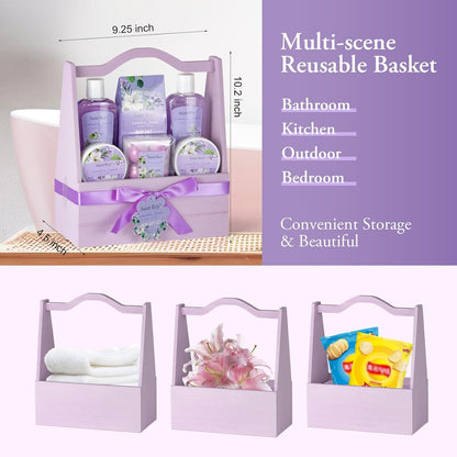 Spa Gift Basket for Women, Luxurious 13Pc Lavender Jasmine Bath Gift Set, Perfect Birthday & Mothers Gifts Idea, Relaxing Home Spa Kit with Body Wash, Bath Bombs, Bubble Bath, Body Lotion & More Gifts for Mothers Day