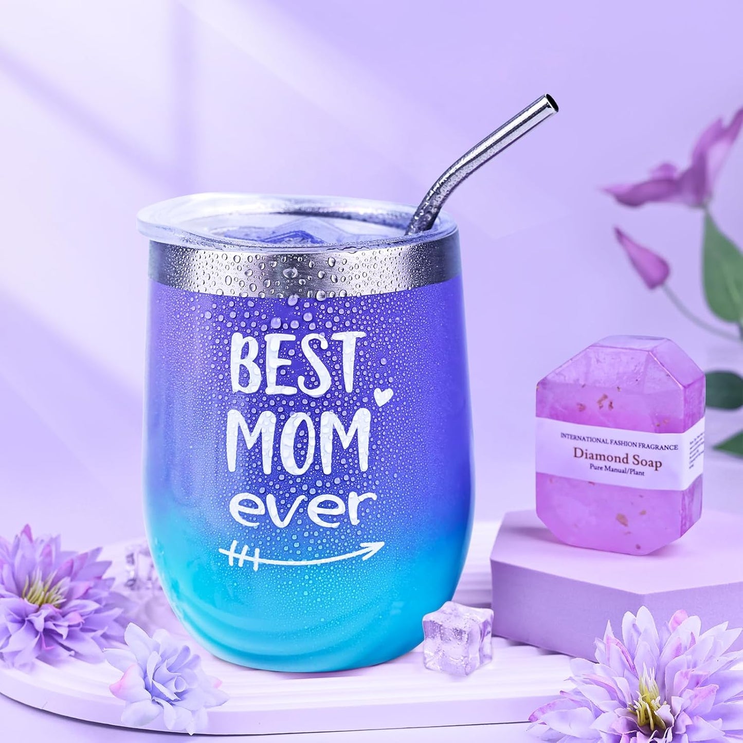 Gifts for Mom Women, Mother Gifts from Daughter Son, Relaxing Spa Gift Basket Set for Mom Sister Husband Mothers Day Gifts Bath Set Gift, Great Purple Blanket Gifts for Women