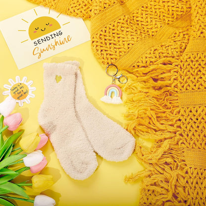 Sending Sunshine Care Package for Women, Birthday Gifts for Woman, Self Care Gift Baskets, Sunflower Gifts for Women, Get Well Soon Encouragement Gift for Her Sister Best Friend (Yellow)