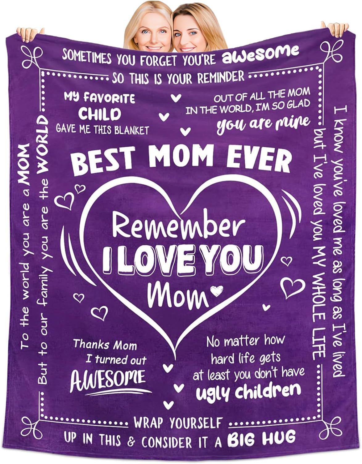 Gifts for Mom Women, Mother Gifts from Daughter Son, Relaxing Spa Gift Basket Set for Mom Sister Husband Mothers Day Gifts Bath Set Gift, Great Purple Blanket Gifts for Women