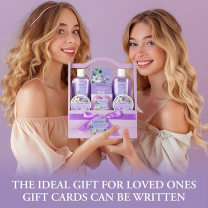 Spa Gift Basket for Women, Luxurious 13Pc Lavender Jasmine Bath Gift Set, Perfect Birthday & Mothers Gifts Idea, Relaxing Home Spa Kit with Body Wash, Bath Bombs, Bubble Bath, Body Lotion & More Gifts for Mothers Day